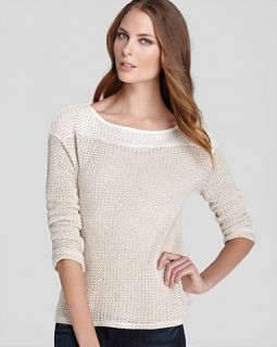Ella Moss Sweater   Spruce Color Block Open Knit