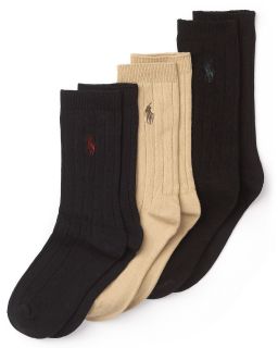 Ralph Lauren Childrenswear 3 Pack Dress Socks   Boys 8 20