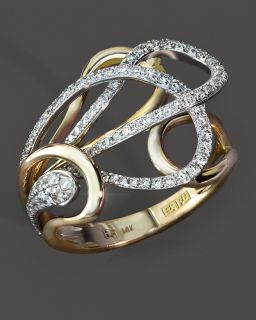 Diamond and 14K White and Yellow Gold Ring, .40 ct. t.w