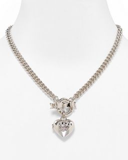Juicy Couture Heart Locket Bow Toggle Necklace, 15L