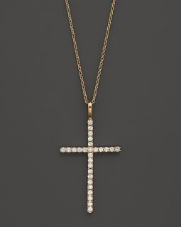 Diamond Cross Necklace in 14K Yellow Gold, .35 ct. tw.