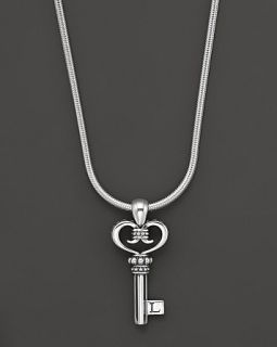 Sterling Silver Small Key Pendant Necklace, 16 L