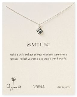 Dogeared Sterling Silver Smile Camera Necklace, 18