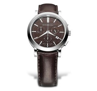 Burberry Mens Brown Chronograph Watch, 20 mm