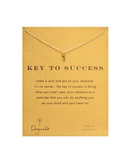 Dogeared Gold Key to Success Necklace, 18