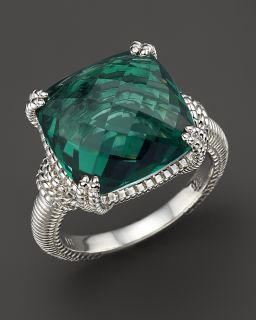 Judith Ripka Green Quartz And Sterling Silver Ring