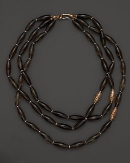 Strand Sahara Beaded Necklace with Smoky Quartz in Argento Rosa, 24
