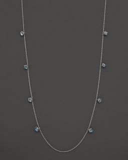 Bell Necklace with Aqua Blue Topaz Stones, 28L