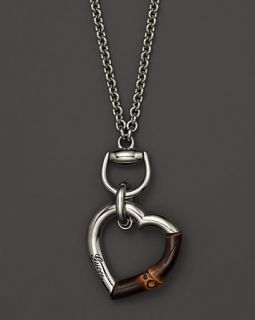 Sterling Silver And Bamboo Heart Necklace, 31.5