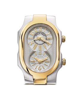 Philip Stein Small Signature Two Tone Gold a Watch Head, 42mm X 27mm