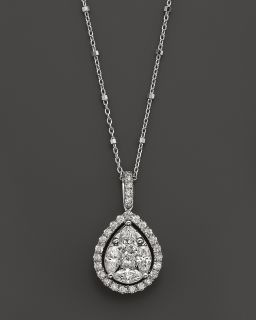 Pendant Necklace in 14K White Gold, 1.50 ct. t.w.