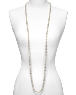8mm Round White Man made Pearl Endless Necklace, 60