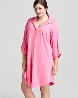 Lauren Ralph Lauren Plus Essentials Roll Cuff Sleep Shirt