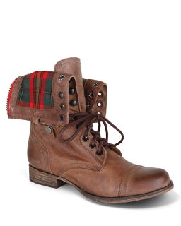 STEVE MADDEN Flannel Flat Lace Up Boots