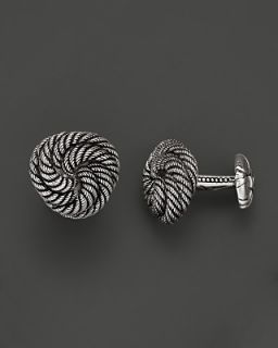 Scott Kay Mens Sterling Silver Engraved Knotted Cufflinks