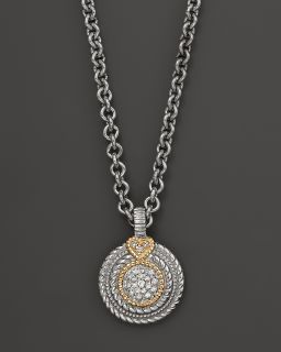 Judith Ripka Lenox Sterling Silver and 18K Gold Diamond Pavé Circle