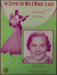 Kate Smith IM Stepping Out with A Memory Tonight 1940