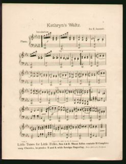 Kathryns Waltz IVA Aurandt 1911 Piano Solo Vintage Sheet Music