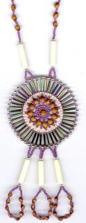 Navajo Ghost Bead Pendant Necklace 03 Native American