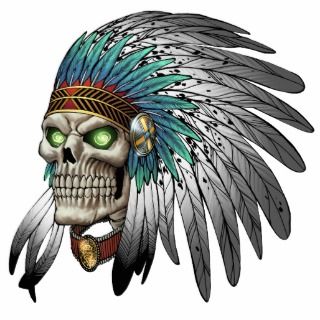 Native American Indian Tribal Gothic Skull Photo Cutout