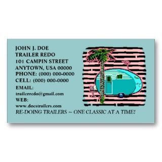 CANNED HAM VINTAGE TRAVEL TRAILERS BUSINESS CARDS