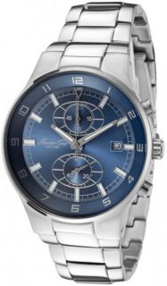 Kenneth Cole Multifunction Blue Dial Silver Tone WR 50M Mens Watch