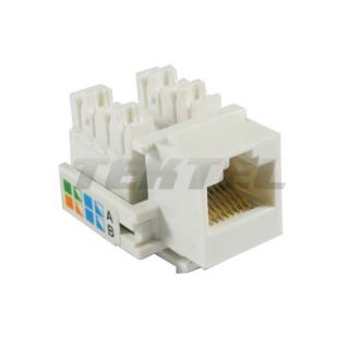25 Pack Lot Keystone Jack Cat5e White Network Ethernet 110 Punchdown