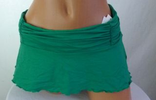 Kenneth Cole NY KC1TJ92 Green Ruched Flounce Skirted Pant Swim Skirt $