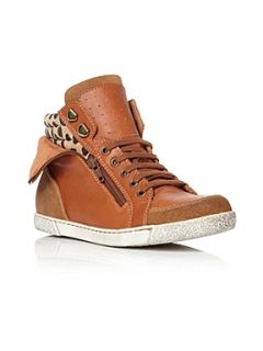 Dune Laidley High Top Trainer Shoes Tan   