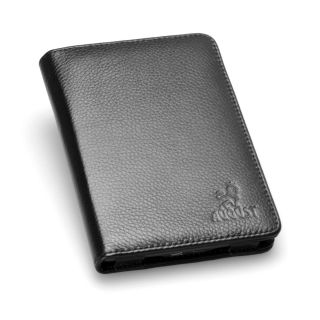 Kindle 4 Black Real Leather Cover Case with Built in LED Reading Light