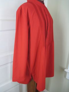 TRAVELSMITH Red Mandarin Tunic Shirt 1x