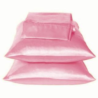 Solid Pink Charmeuse Lingerie Satin Pillowcases King