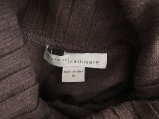 Kinross Cashmere Espresso Brown Turtleneck T Neck Sweater M