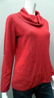 Kim Rogers Womens Petite PL Soft Cowl Neck Pullover Sweater Red Solid
