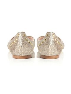 Steve Madden Kstudd SM Studded Flat Ballerina Shoes Gold   