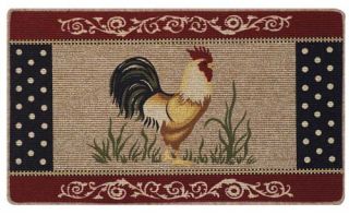 Rooster Kitchen Accent Rug Berber Country Farm Chicken