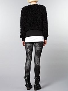 Label Lab Furry knitted jacket Black   