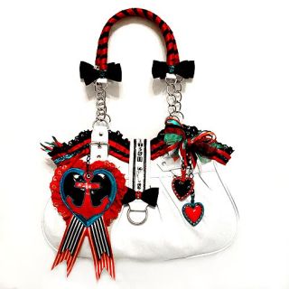 Kitsch Kaos Sunken Treasure Rockabilly Handbag Red Sailor Bag
