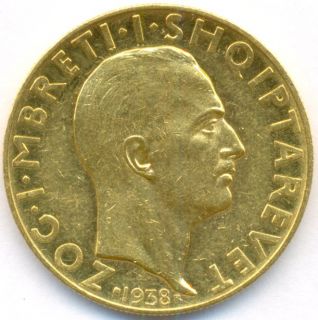 1938 Gold 100 Franga ari Albania Extremely RARE 500 Minted Only