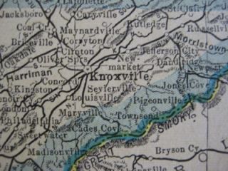 Railroad Map Tennessee Nashville Knoxville Chattanooga Bristol