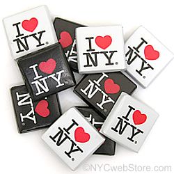 Chocolate Squares, set of 10, I Love NY Party Favors and Gift Baskets