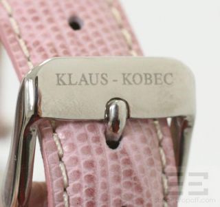 Klaus Kobec Pink Leather Diamond Mother of Pearl Quartz Watch KKB1918