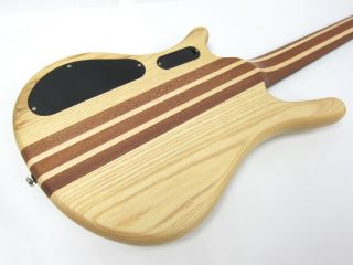 New Kona Pro Quality 5 String Electric Bass Guitar Natural thru Neck