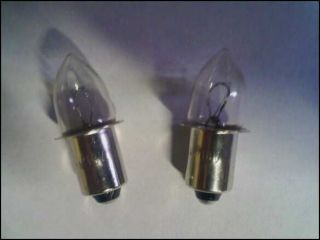 This listing is for TWO brand new 18 Volt replacement flashlight Bulbs