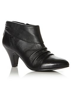 Dune Newbury Rouched Collar Ankle Boot Black   