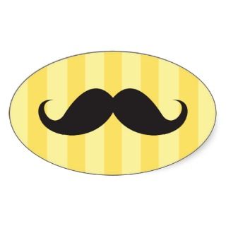 Black Mustache or Black Moustache for Fun Gifts Round Sticker