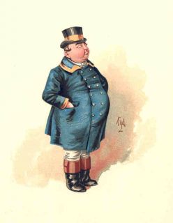 Dickens The Fat Boy Antique Lithograph Kyd C 1889