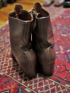 Vintage 1970s Kraus Womens Leather Mod Zip Up Ankle Boot USA 8 5 N 39