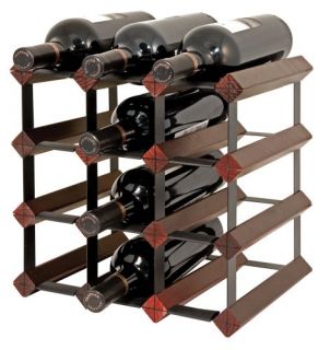 New Final Touch 12 Bottle Wine Rack Cherry Finish