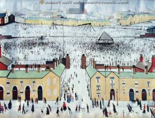 Britain at Play L s Lowry Reproduction in Oil 44X34